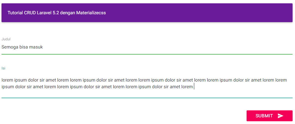 hasil crud laravel 